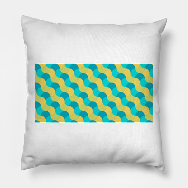 Seamless pattern with waves Pillow by oscargml