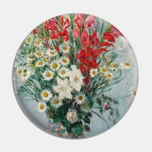 Bouquet of Gladioli, Lilies and Daisies by Claude Monet Pin