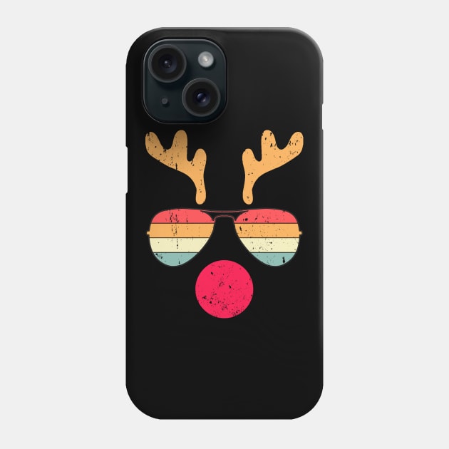 Cool Reindeer Face With Retro Sunglasses Funny Christmas Phone Case by Etopix