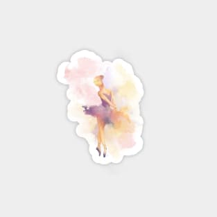 Purple And Pink Watercolor Ballerina Magnet