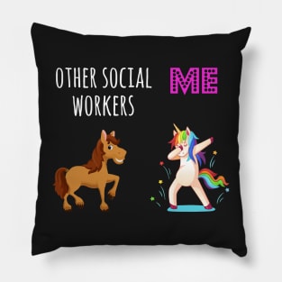 unicorn social worker, Funny Social Worker Gift Pillow