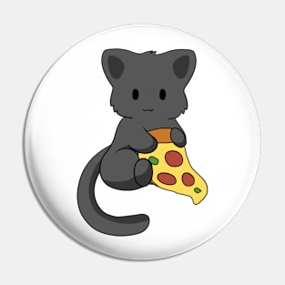 Black Cat with Pizza Pin