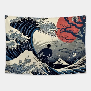 Japanese Surfers Tapestry