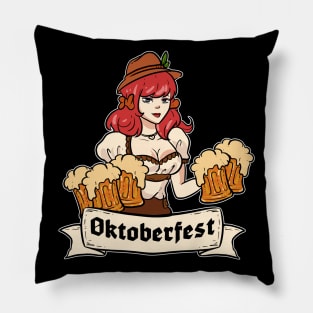 Oktoberfest Girl - For Beer Lovers Pillow