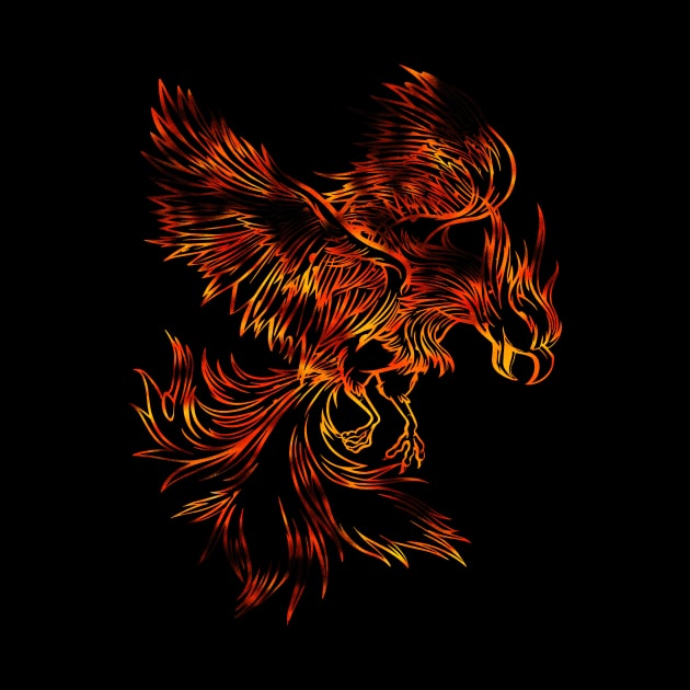 Phoenix bird reborn from the ashes by FelippaFelder
