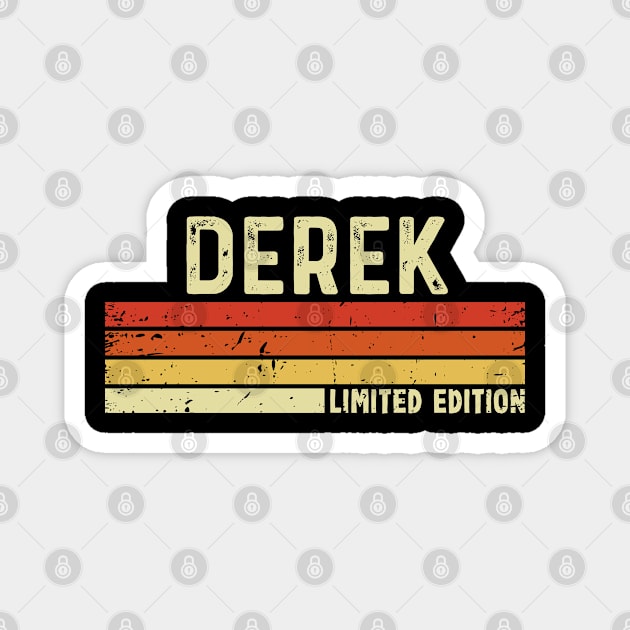 Derek First Name Vintage Retro Gift For Derek Magnet by CoolDesignsDz