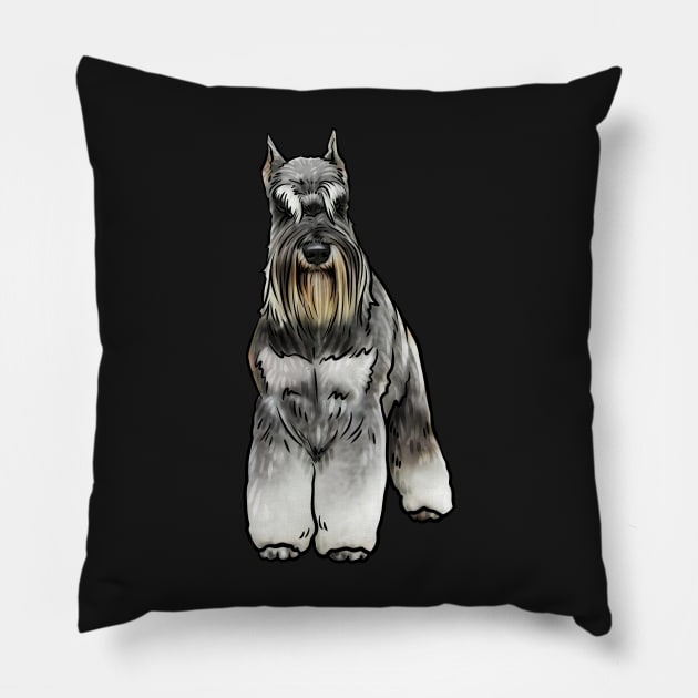 Miniature Schnauzer Dog Pillow by whyitsme