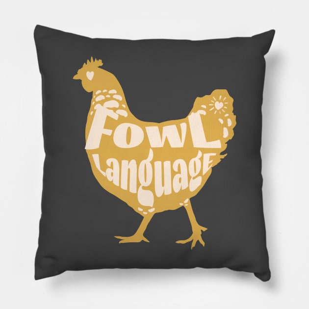 Fowl Language Pillow by Pixels, Prints & Patterns