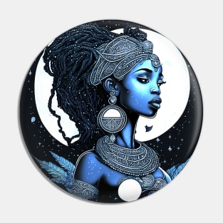 [AI Art] Lunar Lady, Line Art Style Pin