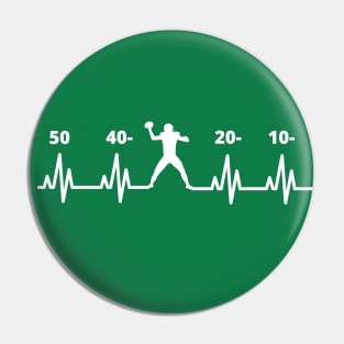 Football ECG Heartbeat Pulse Line Pin