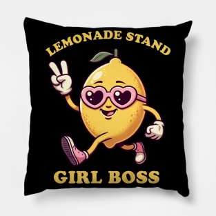 Lemonade Stand Girl Boss Funny Girls Lemonade Stand Pillow
