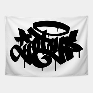 "YoToys" Design Graffiti Writing Tag No.2 - black Tapestry