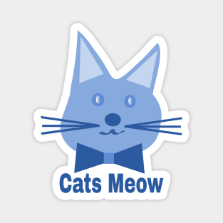 Blue Silly Cat -- The Cats Meow Magnet