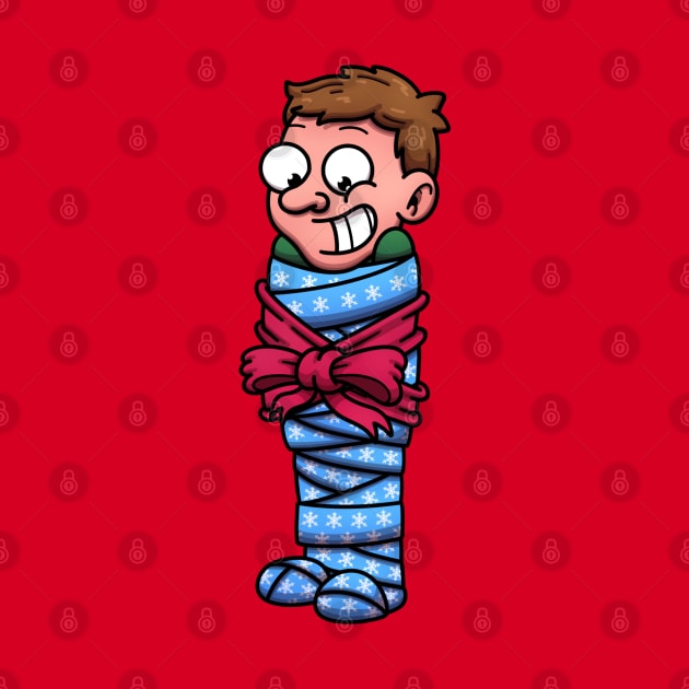 Man Wrapped Up As Christmas Present by TheMaskedTooner