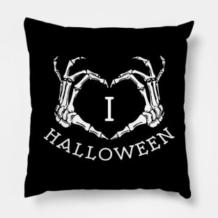 I Love Halloween Skeleton Hands Creepy Bone Gothic Grunge Punk Spooky Halloween Gift Pillow