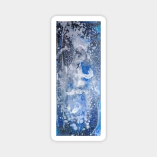 Fluid Abstract Blue Painting Magnet