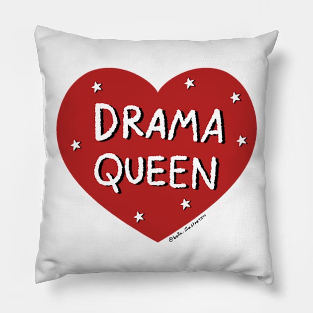 Drama Queen Pillow by Bella Illustration 