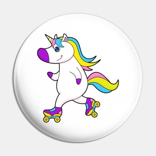 Unicorn at Inline skating with Roller skates Pin