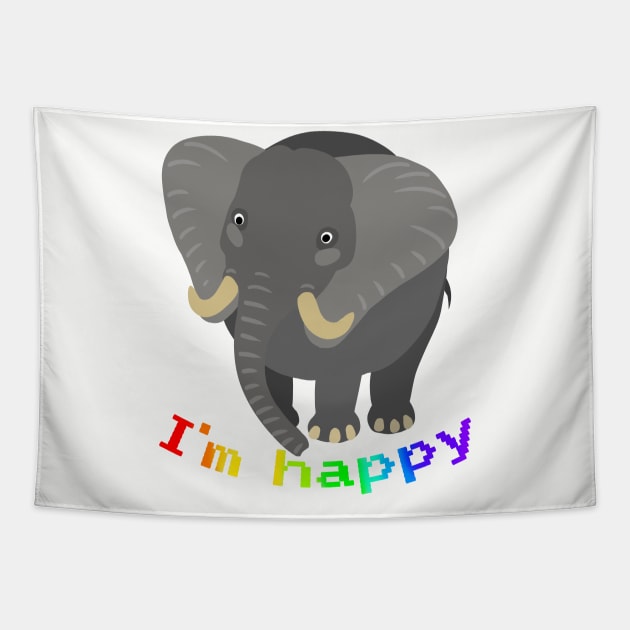 funny animals I'm happy Tapestry by AndreyG