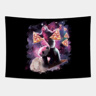 Space Sloth With Pizza On Panda Riding Ice Cream Tapestry