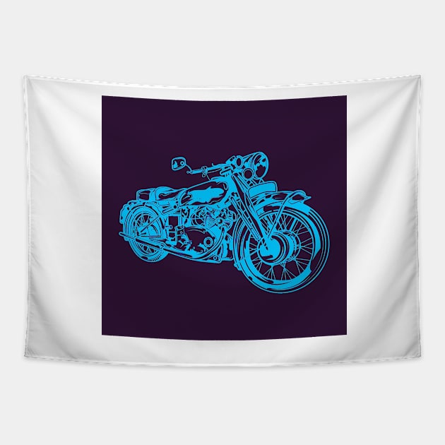 Classic Old MotoBike Tapestry by sonnycosmics