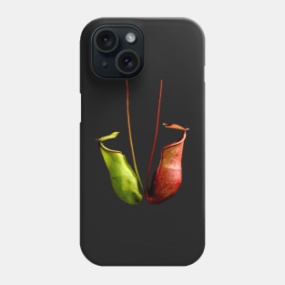 Nepenthes tropical pitcher plant botanical drawing carnivorous plant Phone Case