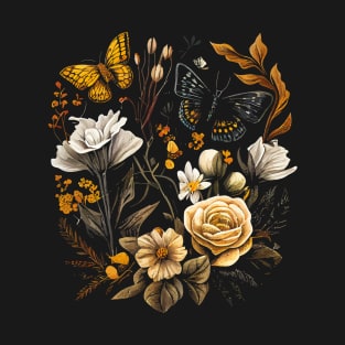 Realistic flowers botanical T-Shirt