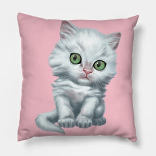 Turkish Angora kitten Pillow