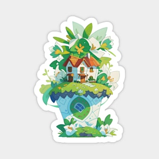 Lily Cloud House Magnet