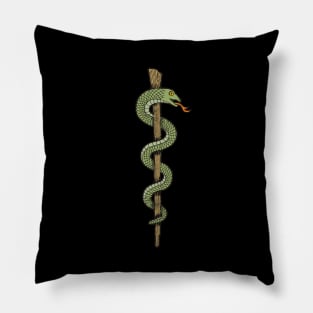 One Snake Caduceus Pillow