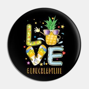 Love lunchlady Life Pineapple Sunglasses Flip Flop Pin