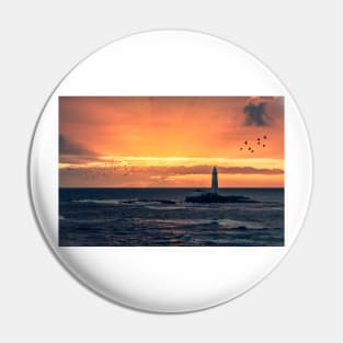 St Marys lighthouse Sunrise Pin