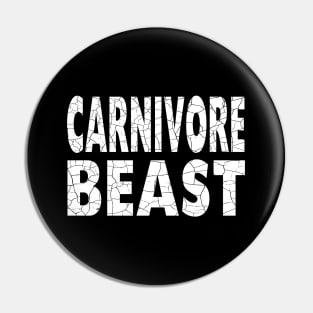 CARNIVORE BEAST Distressed Grunge Style Original Design Pin