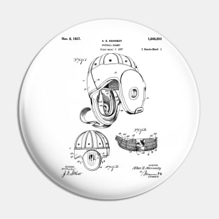 Football Helmet Patent - Sports Fan Football Player Art - White Pin