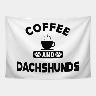 Dachshund dog - Coffee and Dachshunds Tapestry