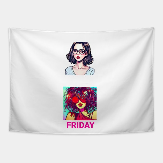 Party Girl Monday to Friday Tapestry by Anthony88