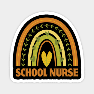 School Nurse Rainbow Leopard Appreciation Nursing For Women Magnet