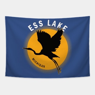 Ess Lake in Michigan Heron Sunrise Tapestry