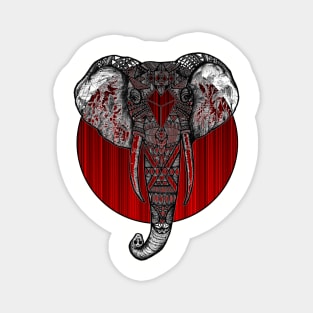 Red Stripes Elephant Magnet