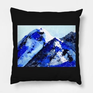 Semi-abstract watercolor mountains Pillow