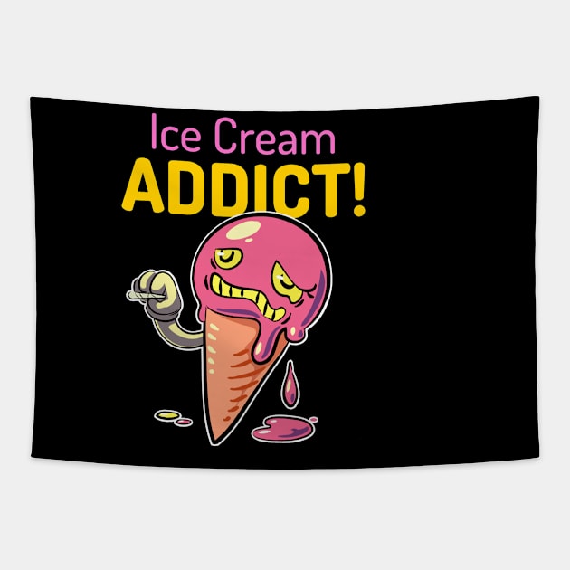 Ice Cream Addict Tapestry by DM_Creation