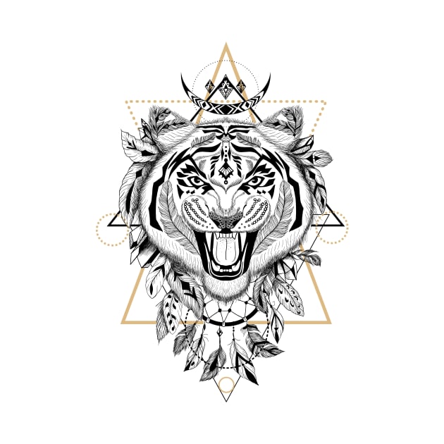 Tiger in aztec style by fears