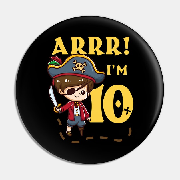 10th Birthday Pirate Captain Pin by CreativeGiftShop