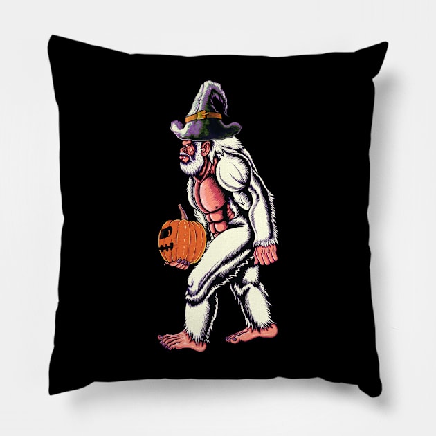 Yeti Halloween pumpkin Pillow by Artardishop