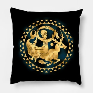 Nereid on a stag hippocamp Pillow