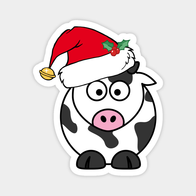 Cute Christmas Cow - Christmas Cow - Magnet | TeePublic Cute Christmas Cow - Christmas Cow - Magnet | TeePublic