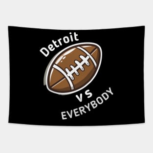 Detroit vs Everybody Football Tapestry