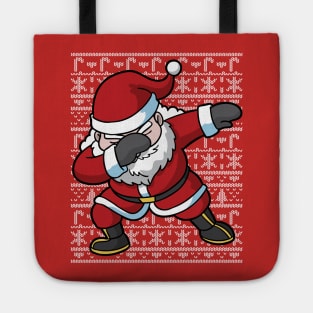 Dabbing Santa Claus Ugly Christmas Sweater Tote