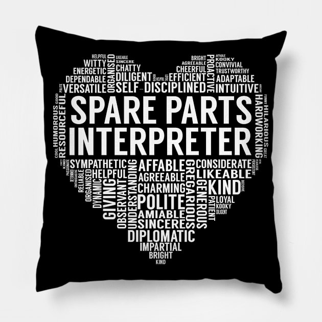 Spare Parts Interpreter Heart Pillow by LotusTee