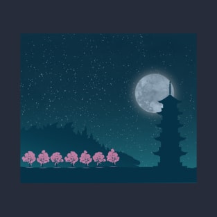 Kaiju Zillla Nightscape in Edo T-Shirt